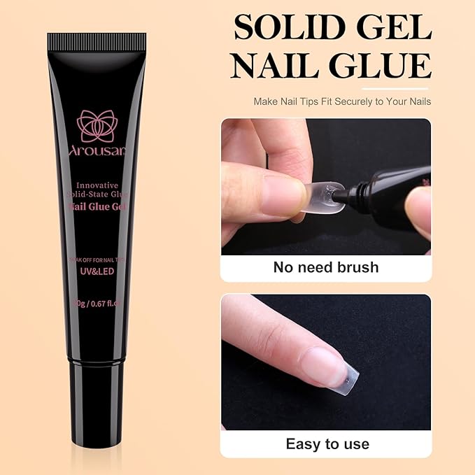 360pcs Short Coffin Nail Tips Kit, Clear Acrylic Nail Extension Set in 15 Sizes, Matte Full Cover Press on False Nail Tips with 20ml*2 Glue Gel & UV Nail Lamp, Spring Summer DIY Salon Gift