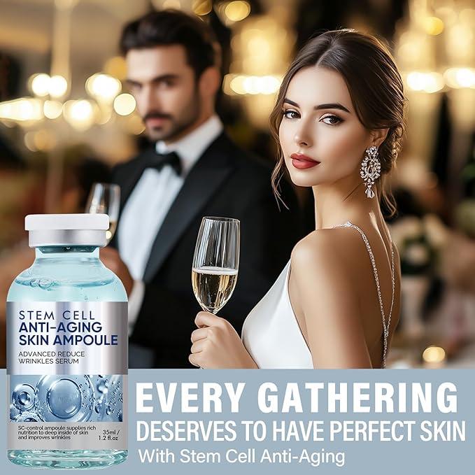 Stem Cell Serum for Face, Microneedling Serum, Stem Cell Solution Ampoule to Use with and without Micro Needling, Anti Aging & Smooth Wrinkles, 35 ML