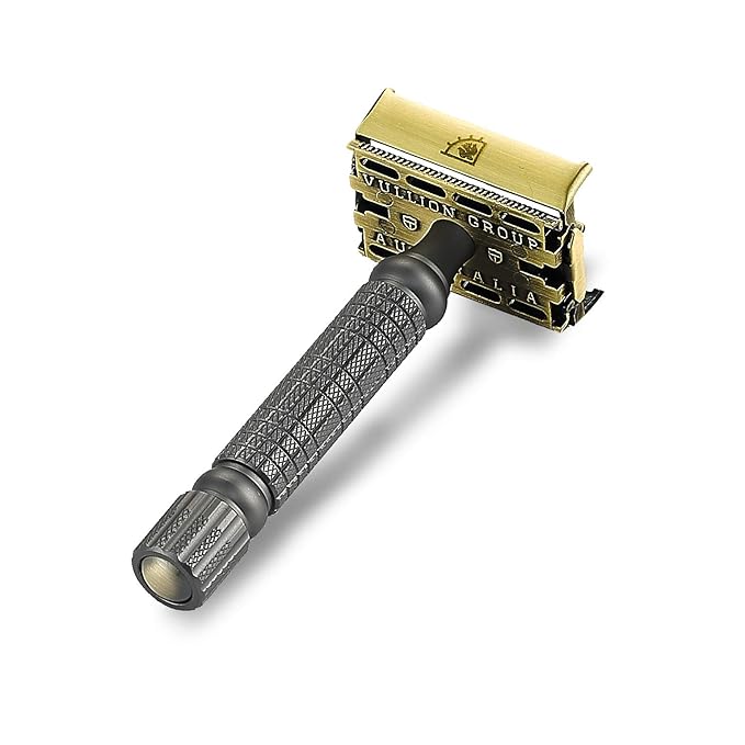 VIKINGS BLADE Double Edge Safety Razor for Men + 5 Swedish Steel Blades + Luxury Case. Smooth, Reusable, Recyclable (Chieftain “5 BC”)