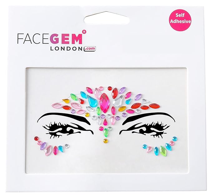 32 PCS Face Gems (RANDOM DESIGNS) Self- Adhesive Glitter Jewel Tattoo Sticker Festival Gems Rave Party Body Make Up C2ZAKMIX-A