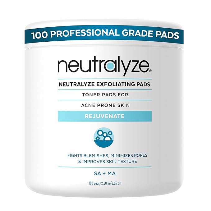Maximum Strength Acne Treatment Pads (100 Count) - Dual Textured, Professional Grade Acne Wipes with 2% Mandelic Acid & 2% Salicylic Acid