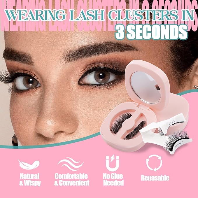 GEMERRY Magnetic Eyelashes with Applicator No Glue Needed Soft Fluffy Look Magnetic Lashes Easy to Wear and Remove