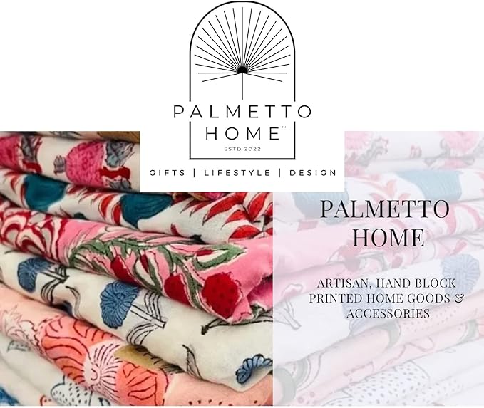 Block Print Toiletry Case & Makeup Bag - Blue & Green Pomegranate