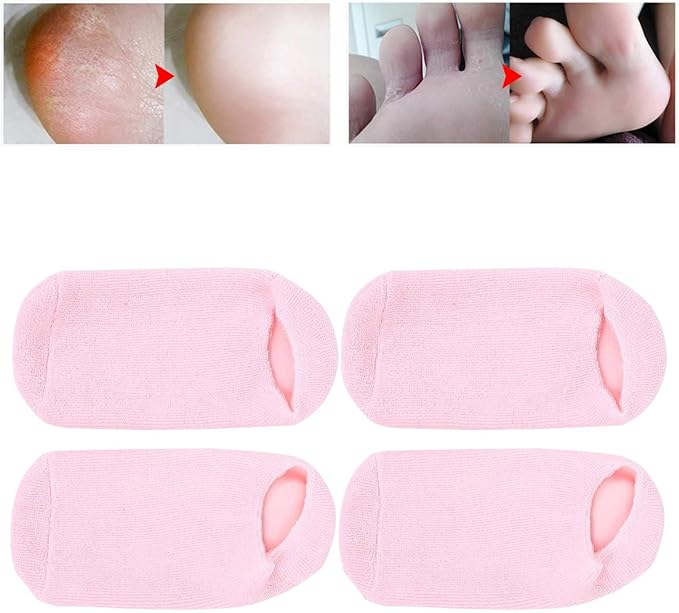 4Pcs Essential Oil Gel Socks,Moisturizing Socks, Gel Spa Socks,Beauty Salon Moisturizing Anti Crack Foot Care Socks for Women and Men Foot, Deep Moisturizing Foot Care Gel Socks