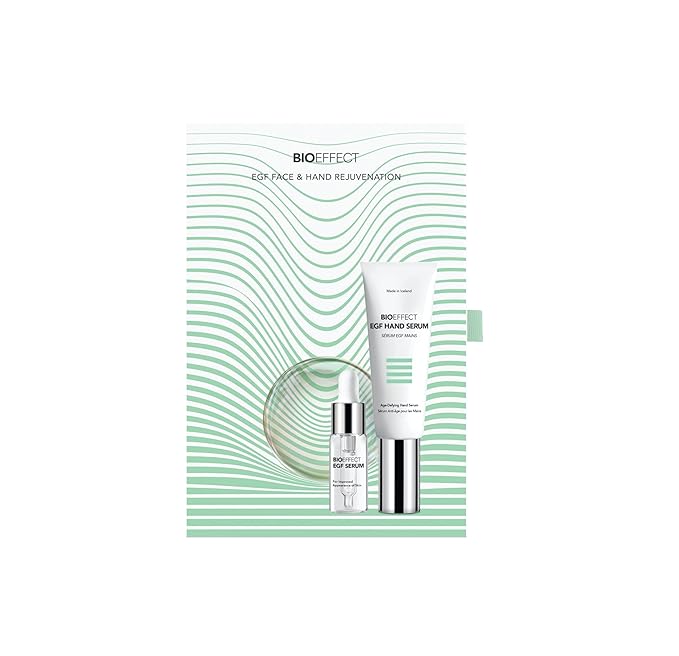 Bioeffect EGF Serum Set for Face and Hands, Anti-Aging Skin-Care with Hydrating Hyaluronic Acid, Barley Epidermal Growth Factor to Fight Wrinkles, Collagen Loss and Dark Spots
