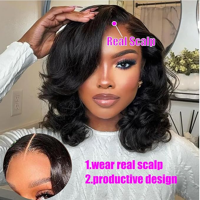 U Part Human Hair Wig Body Wave U Part Wig Human Hair for Black Women Glueless Wigs Human Hair Clip Upgrade Natural Hair Wig Beginner Friendly Middle Part 180% Density 14inch