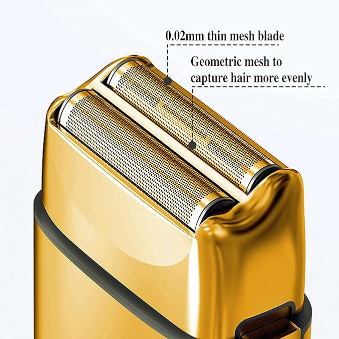 KEMEI Electric Razors for Men, Professional Cordless All Metal Electric Razor, Lithium Titanium Razors, USB Rechargeable Facial Beard Trimmer,Golden