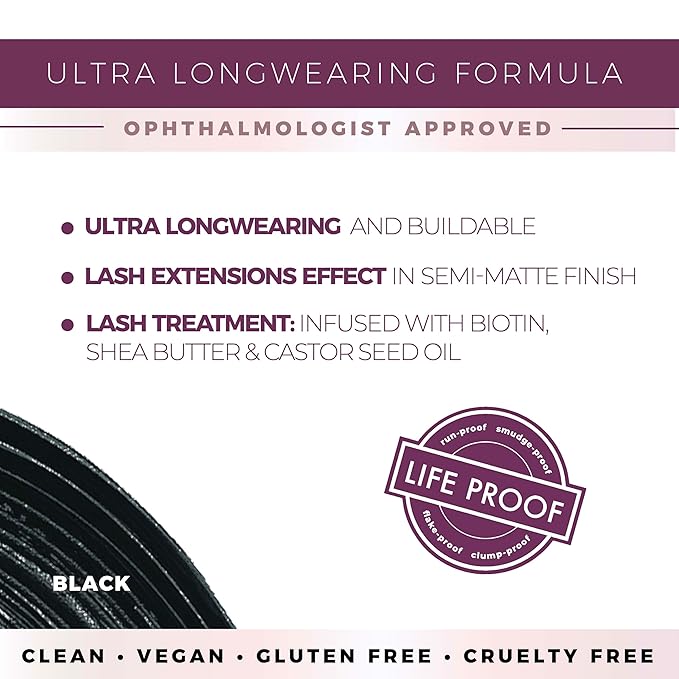 Blinc Lash Extension Tubing Mascara, Extreme Lengthening and Defining Mascara with Biotin, Ultra-Longwearing Washable Mascara, Clean, Vegan and Cruelty-Free, 9mL / 0.30 Fl. OZ