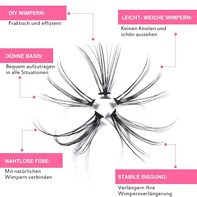 Individual Lashes 20D-D-0.07-9-16mix Cluster Lashes 20D C D Curl Wispy Lashes Bottom Lashes DIY Lashes At Home (20D-D-0.07,9-16mix)