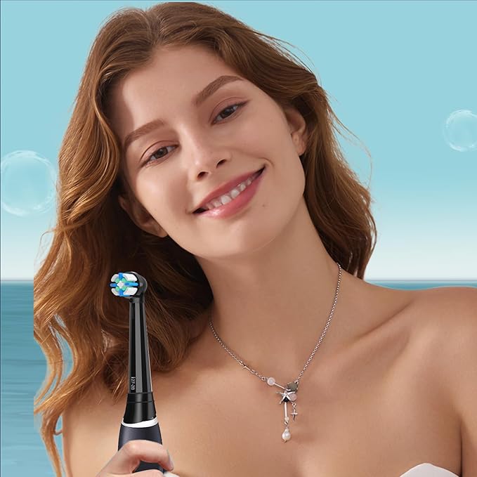 10pcs iO Replacement Heads Compatible with Oral B iO 2/3/4/5/6/7/8/9/10 Series Electric Toothbrush,IO Toothbrush Heads Compatible with Oral B iO,Medium-Hard bristles Care for Your Teeth,Black