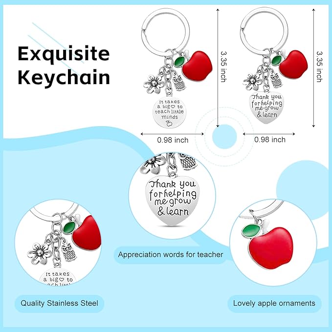 UAREHIBY 12 PCS Teacher Appreciation Gifts in Bulk,20 OZ Wine Tumbler Thank You Gifts for Women Men,Teacher Appreciation Week Gift with Keychain,Best End of Year Gift with Cosmetic Bag