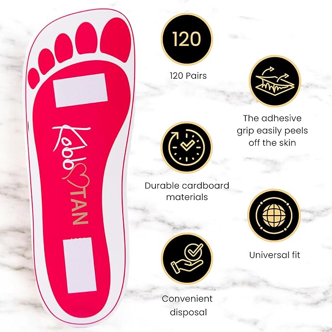 120 Pairs(240feets) Spray Tan Feet Pads in Pink For Sunless Spray Tanning