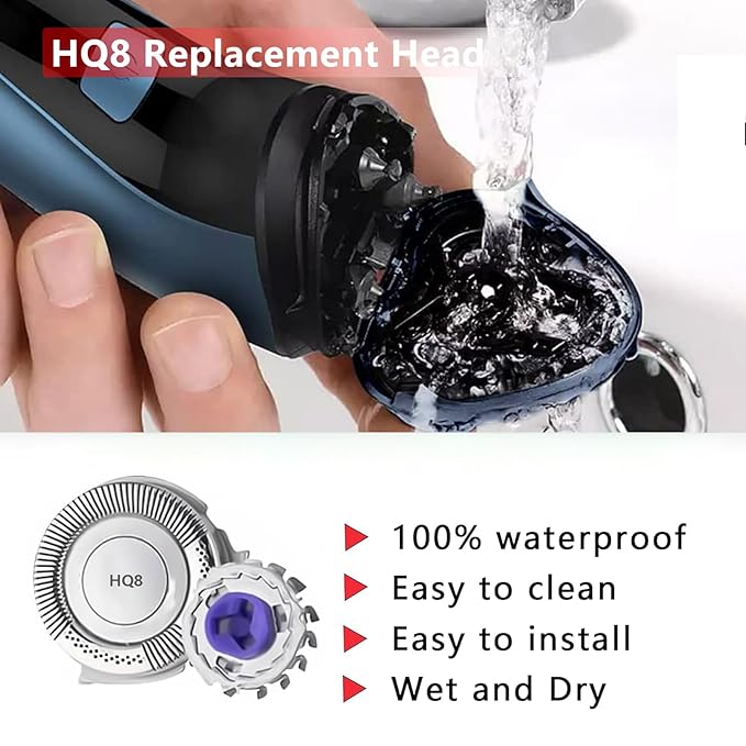 HQ8 Replacement Heads Compatible with Philips Norelco Aquatec Replacement Blades,6 New Upgraded Blades for Philips Norelco Aquatec Replacement Heads for hq8505 PT720 PT730 AT880 At830 AT810 AT815