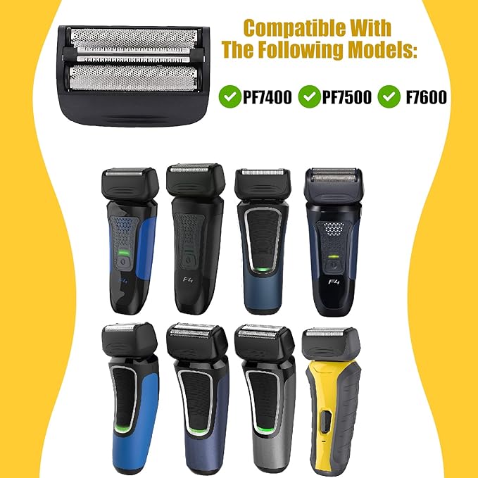 Replacement Head and Cutter Assembly Compatible with Remington PF7400, PF7500, and PF7600 Foil Shavers，2 PACK（BLACK）