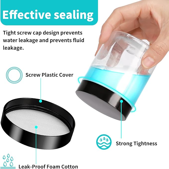 40 Pack Plastic Jars with Lids, Gencywe 8 oz Clear Slime Cosmetics Containers with Pen and Labels, Leakproof Storage Jars, PET Empty Jars with Black Lids for Kitchen Cookie Candy Spices Dry Food Cream