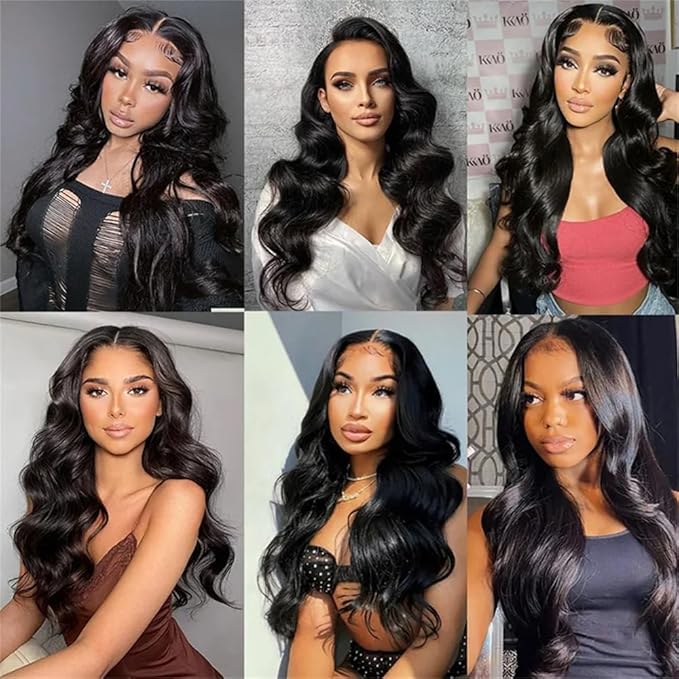 Natural Color Human Hair Body Wave Bundles #1B Body Wave Bundles 8a Grade Double Weft Brazilian Human Hair Soft and Silky for Black Women 22 24 26 Inch