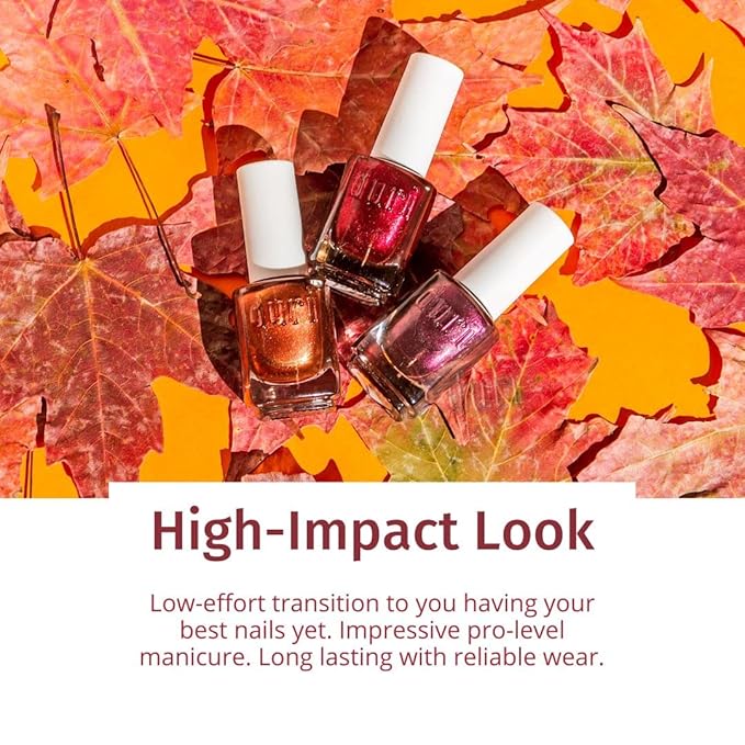 duri Nail Polish, 735 Leo, Pink Shimmer, Glossy Finish, Semi-Sheer Coverage, Quick Drying, Lasting, 0.45 Fl Oz