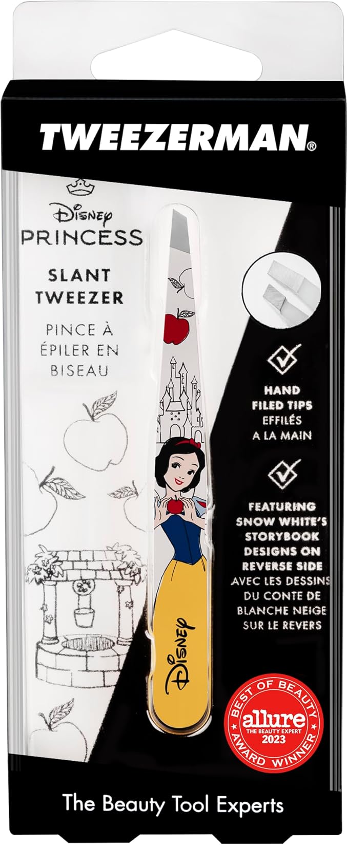 Tweezerman Snow White Slant Tweezer - Eyebrow Tweezers for Women and Men