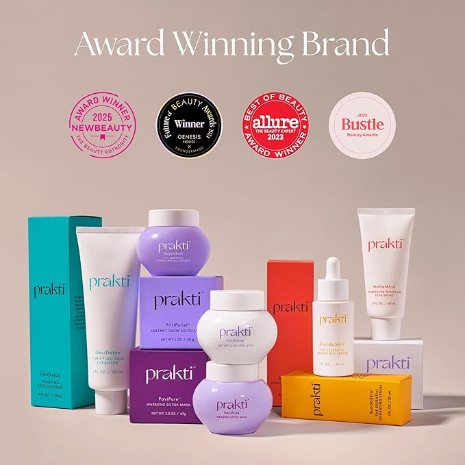 Prakti MahaMask Pampering Moisture Treatment with Turmeric Butter, Amla Oil & Hyaluronic Acid, Deeply Hydrates, Plumps & Smooths Fine Lines, 2 fl.oz