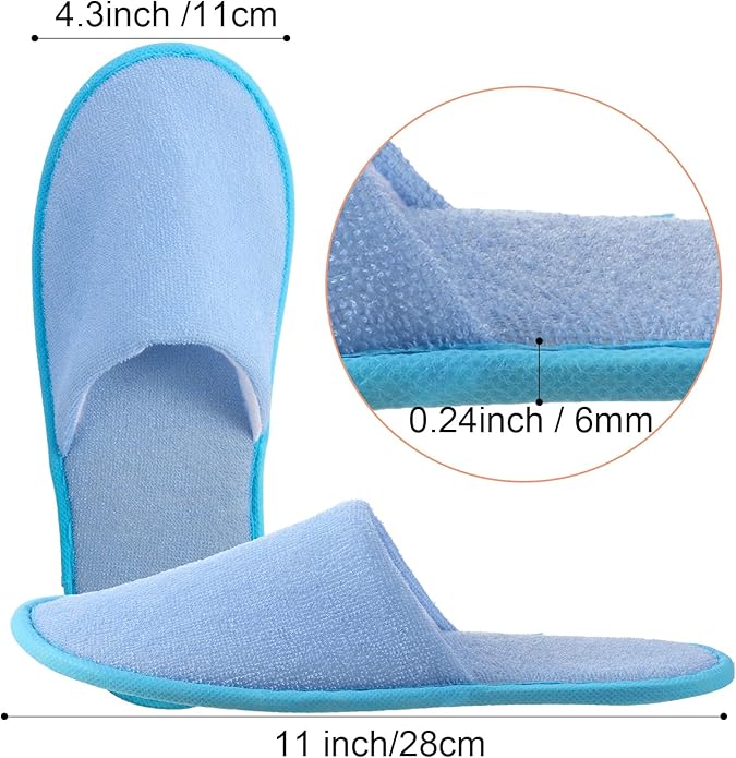 Geyoga 24 Pairs Disposable Slippers for Guests Bulk 2 Size Cotton Hotel Spa House Slippers for Graduation Wedding Party Shoeless Home Travel Individually Wrapped