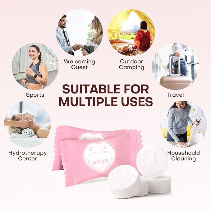 Compressed Disposable Face Towel Cleaning Kit 300pcs,Portable & Compact Travel Size Towel Wash Cloth Cotton Wipes Tablets Coin Tissue Towelettes for Hotel Camping Backpacking Hiking(Pink)