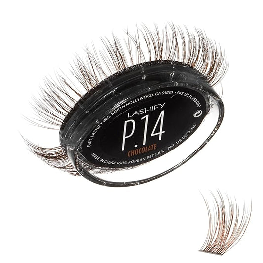 Lashify Plushy 14mm Gossamer Lashes in Chocolate Color, Easy DIY False Lashes for a Voluminous Yet Still Natural Look