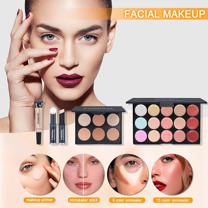Makeup Kit For Teens,Girls Make up kit,Makeup Set For Women Full Kit with Makeup Box, Eyeshadow Palettes, Lipsticks, Brushes and Beauty Tools,(black)