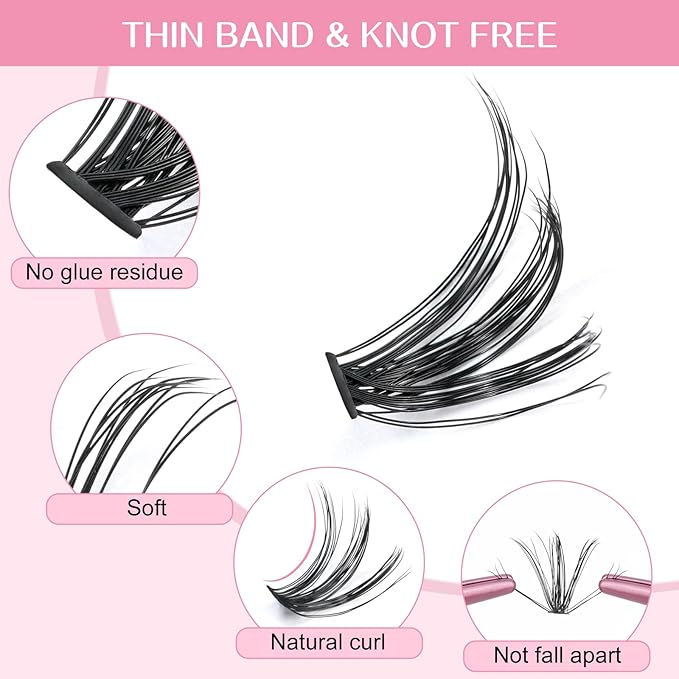 280 Pcs Individual Lashes 30D+40D Mixed Lash Clusters 14 Rows Cluster Lashes that Look Like Eyelash Extensions DIY Lash Extension Self Application At Home (30+40-D-18)