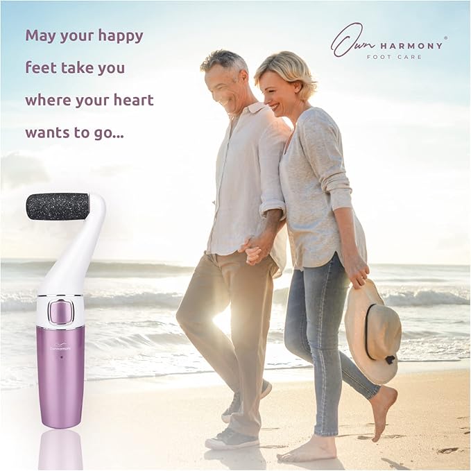 Electric Callus Remover for Feet: Professional Foot Care for Women by Own Harmony - Rechargeable Pedicure Tools - Electronic Foot File Pedi Sander - Best for Hard, Dry, Dead, Cracked Skin (3 Rollers)