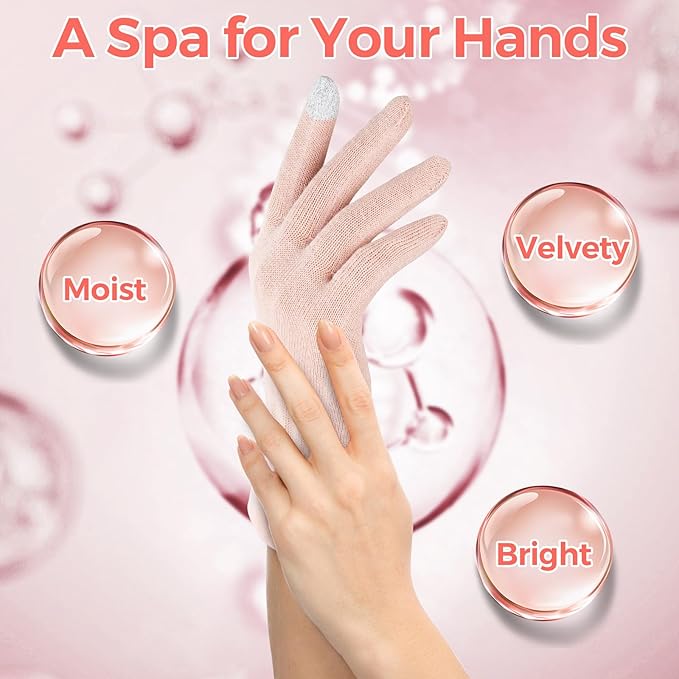 Donfri 6 Pairs Moisturizing Gloves Overnight Kids Cotton Gloves for Eczema Lotion Gloves for Dry Hands,Gloves with Touchscreen Fingers Sleeping (XS)