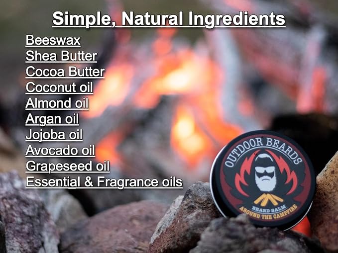 Beard Balm | 2 oz Cleansing Balm for Beards Short or Long | Beard Conditioner for Men | Essential Moisturizer for Every Man's Beard | Leave Hair and Skin Healthy (Around the Campfire)
