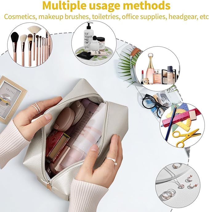 9 Pcs Makeup Bags in Bulk, Pu Leather Cosmetic Pouch Waterproof Small Toiletry Bags, Water Resistant Storage Purse for Lady Women, Waterproof Bags for Travel Purse