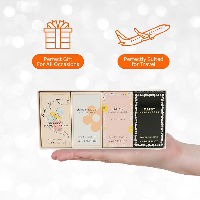 Marc Jacobs Perfume for Women Gift Set – 4-Piece Mini Variety Splashes