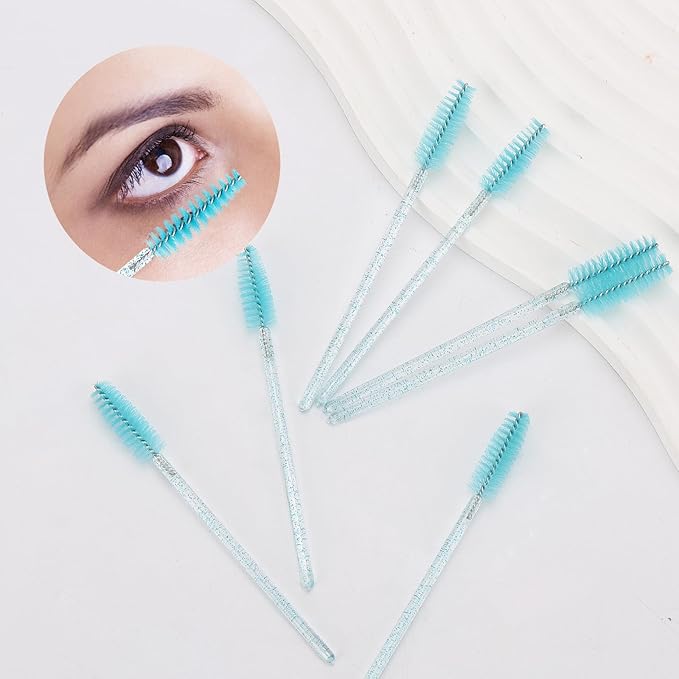Tbestmax 1200 Disposable Mascara Wands Eyelash Brush Spoolies for Eyebrow Eye Lash Extension, Makeup Brushes Applicators Kits - Blue