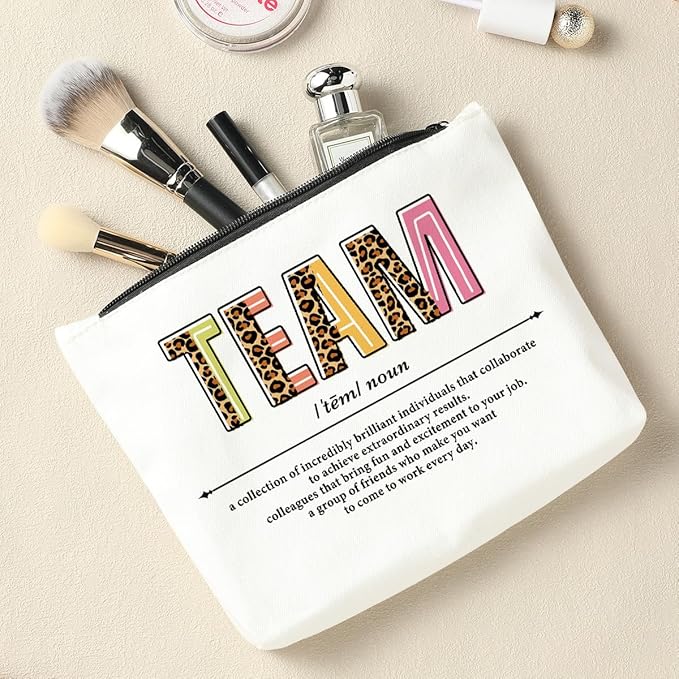 Inspirational Team Makeup Bag - Cosmetic Bag for Office Gifts, Employee Appreciation & Thank You Gifts