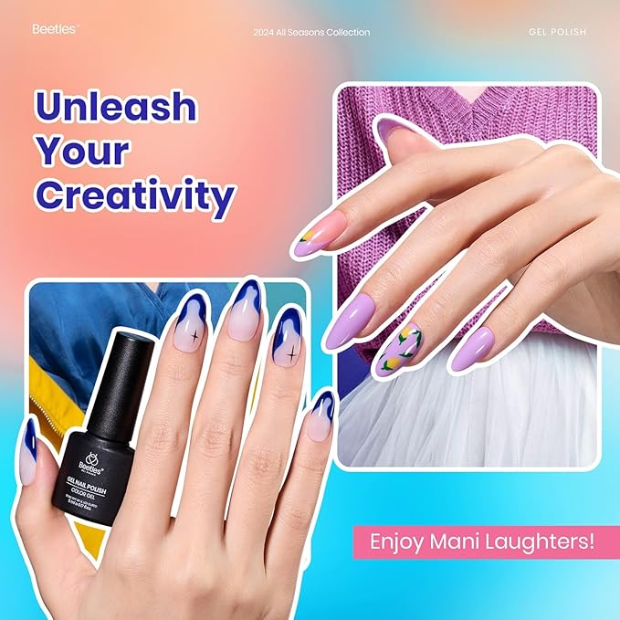 Beetles Gel Nail Polish Set, 23pcs Gel Polish Kit, 20 Colors Pink Green Blue Uv Gel Polish with Base Top Coat, All Season Manicure Tools for Beginners Nail Art Home Gift for Women