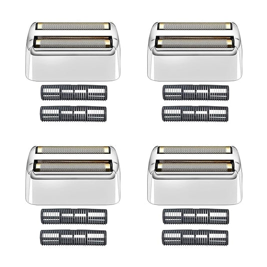 4 Pack Shaver Replacement Foil and Cutters compatible with BaBylissPRO Double FXFS2 Metal shaver foil replacement (Sliver-4PCS)