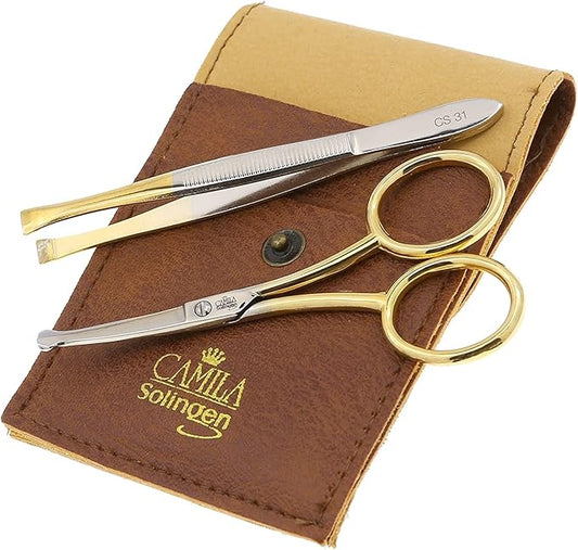 CSK1 Nail Scissors and Tweezer Kit, Perfect Pedicure Manicure Set for Men and Women, Ideal Pedicure Tools and Skin Tag Remover Tools - Kit contains Sharp Scissors and Grooming Tweezers