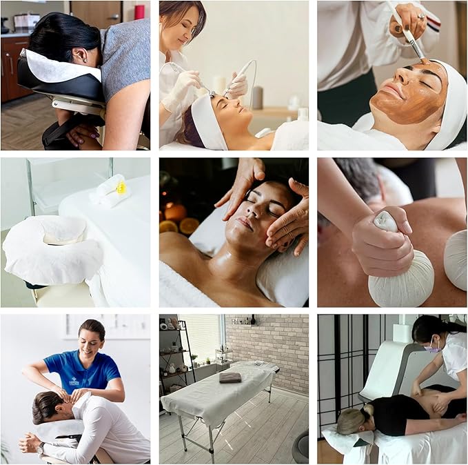 50 Pcs Disposable Face Cradle Covers for Massage Table - Size XXL - Massage Therapy Supplies, Soft and Durable, Covers for Massage Table, Spa, Hygienic and Comfortable for Clients