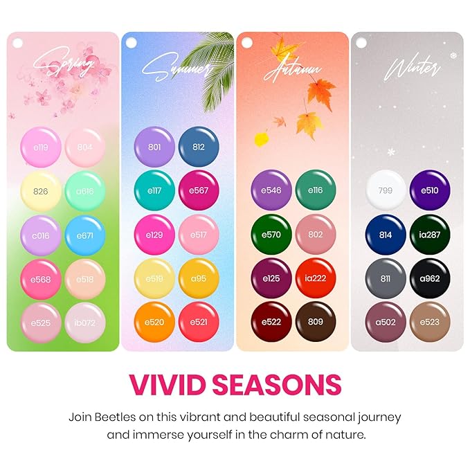 beetles Gel Polish 44 PCS Gel Nail Polish Set 36 Colors with Uv Nail Lamp for Gel Nails Mini LED Nail Light with Clamp for Manicure Dryer Curing Lamp Salon DIY at Home