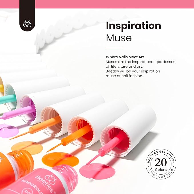 beetles Gel Polish Nail Art Liner Set Unicorn Dreamy Gel Liner Nail Polish White Black Red Silver Nude Glitter Colors Paint Swirl Built Thin Brush in Bottle Soak off Led Lamp Manicure Kits