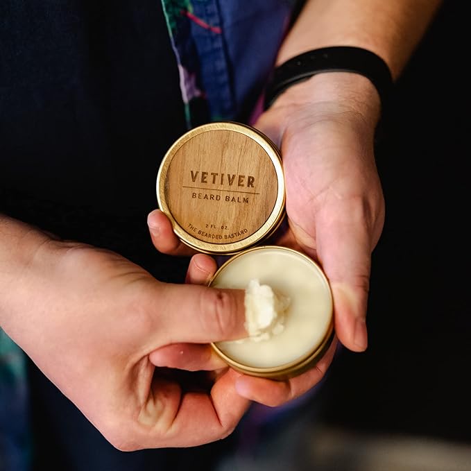 TBB Vetiver Beard Balm for Men | Tame & Style Your Beard | Beard Conditioner with Shea Butter, Jojoba Oil, Argan Oil (2 Oz.)