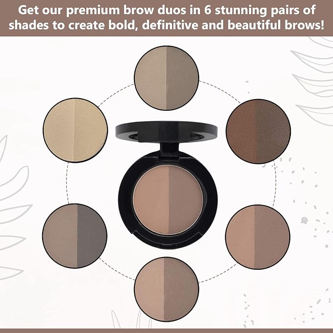 Mellow Cosmetics Brow Duo - Luminous Eyebrow Powder for Natural Looking, Voluminous Brows - Eyebrow Filler for Brows - Vegan Brow Definer - Mocha