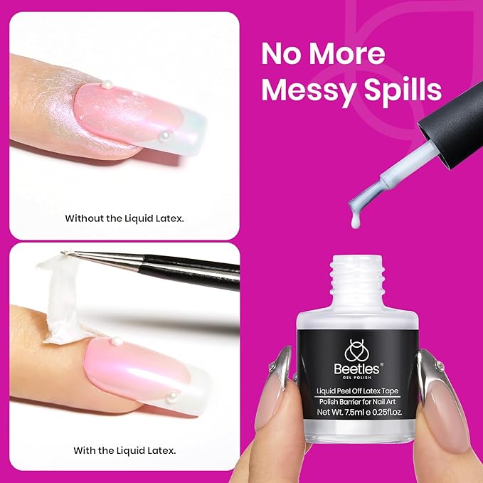 Beetles Chrome Nail Powder 8 Colors Metallic Mirror Effect Chrome Nail Powder with Liquid Latex Tape Kit,White Silver Pigment Iridescent Mermaid Glitter Pink Blue, Gel Polish Decoration Gift for Women