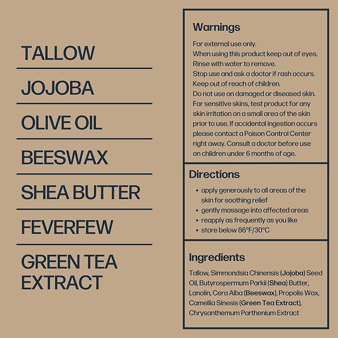 Everything Cream | 100% Grass Fed Beef Tallow Moisturizer for Face and Body | Day & Night Skincare | Safe Natural Edible-Grade Ingredients | After-Sun Care | All Skin Types | 3 oz