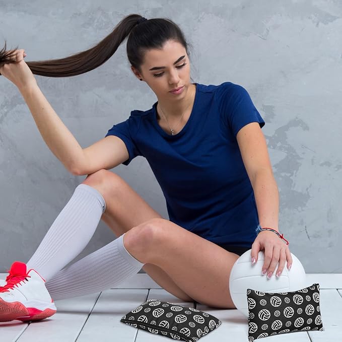 Eccliy 20 Pcs Volleyball Makeup Bags Bulk Sport Team Gifts Volleyball Cosmetic Bag Accessories for Women Toiletry Zipper Pouch Travel Canvas Gifts Stuff for Party Team Players Lover