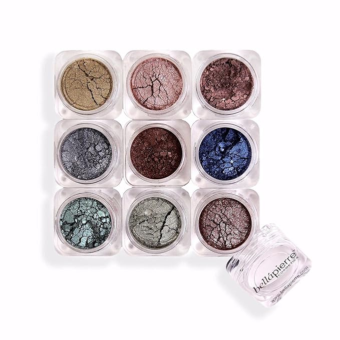 bellapierre Shimmer Powder 9 Stack | Paraben Free Eyeshadow | Vegan & Cruelty Free Eye Makeup - 9 Count - Pandera