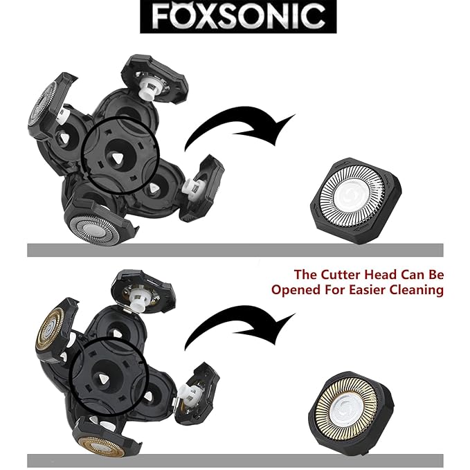 2 Universal 5 Blades Head Shaver Replacement Heads for Head Shaver, Head Shaver Replacement Blades