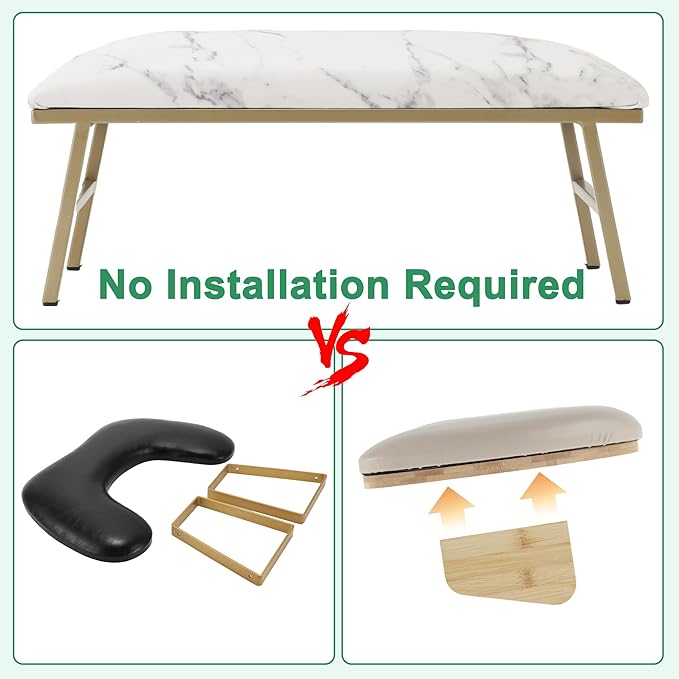 VOCOSTE 1 Set Arm Rest for Nails Tech, Non-Slip Nail Arm Rest, Manicure Hand Rest with Nail Table Mat, Hand Rest for Nails Tech, Nail Hand Rest, White Marble