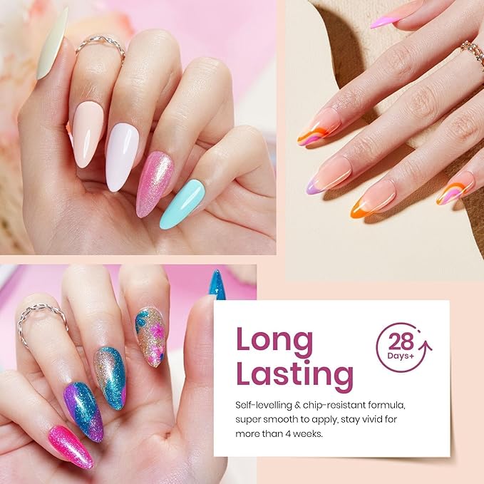 Beetles Gel Nail Polish Set 23Pcs Sparkle Red Pink Glitter Black Gel Polish Kit with 3Pcs Base Top Coat Soak off Uv Gel Polish Manicure Kit Gifts for Women Girls